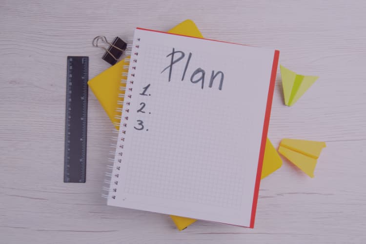 plan działania, struktura, kartka i długopis